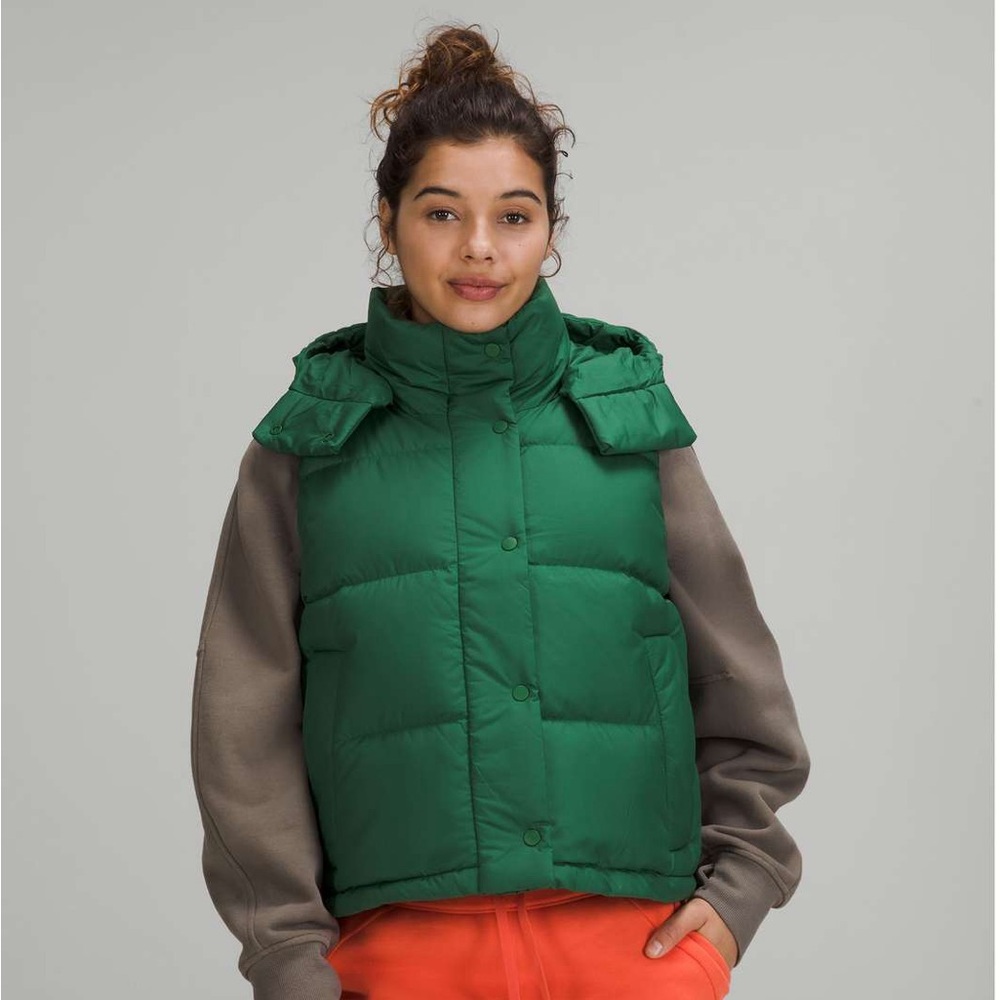 Lululemon Wunder Puff Cropped Vest in Everglade Green Size 8